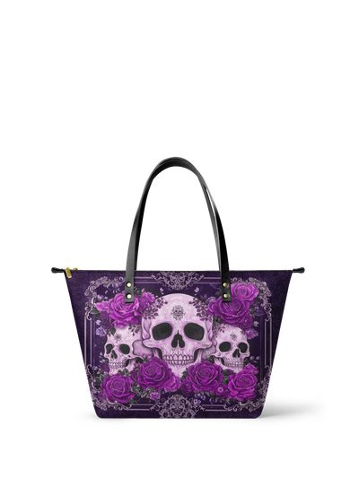 "Bloodrose" Poison Plum Leather Tote Bag