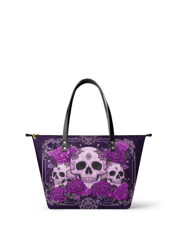 "Bloodrose" Poison Plum Leather Tote Bag