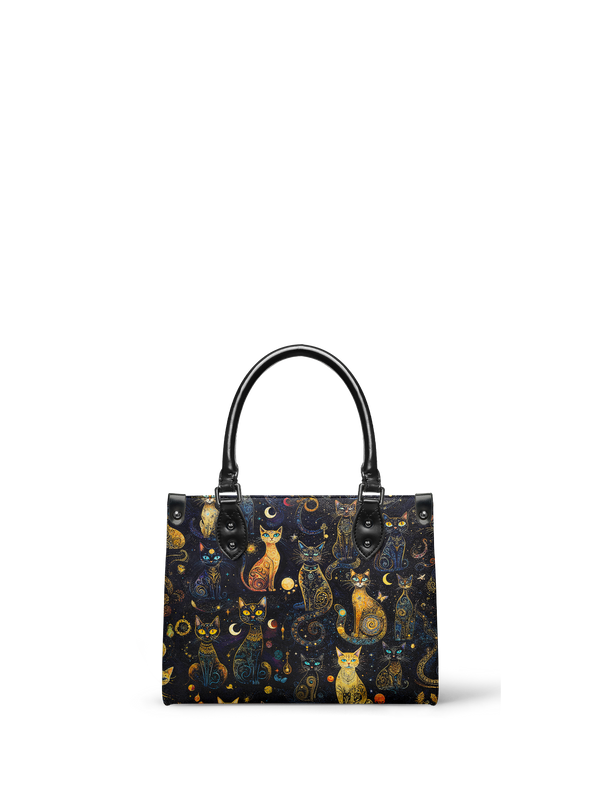 "Lunacat" - Black Interior - Small Leather Handbag