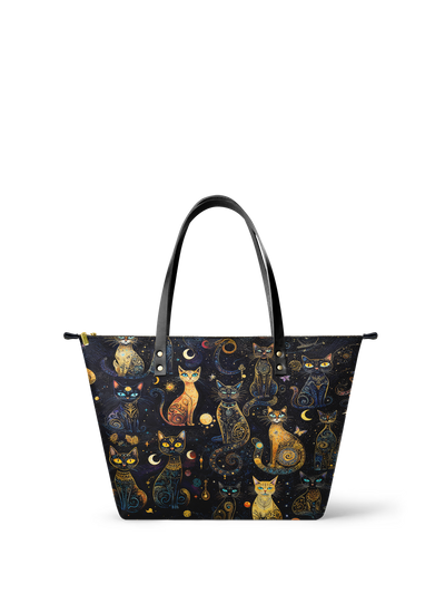 "Lunacat" Leather Tote Bag