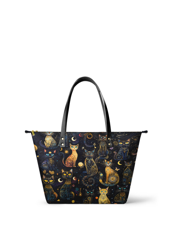 "Lunacat" Leather Tote Bag