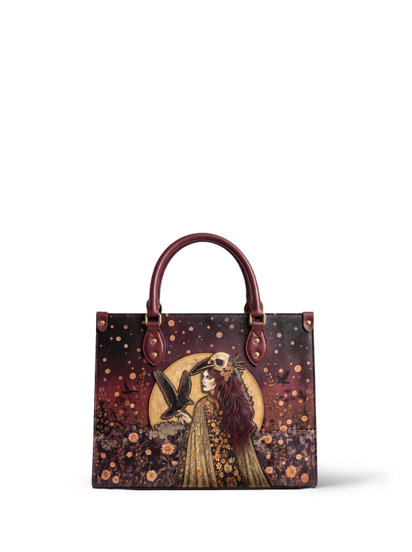 "Phantom Goddess" Applique Leather Handbag