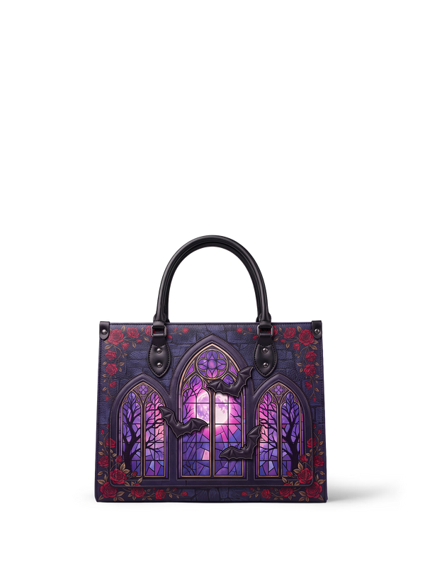 "Rosewindow" Applique Leather Handbag