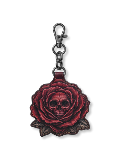 "Skullbloom" Leather Bag Charm