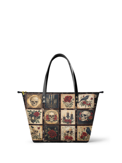 "Blacklitany" Leather Tote Bag