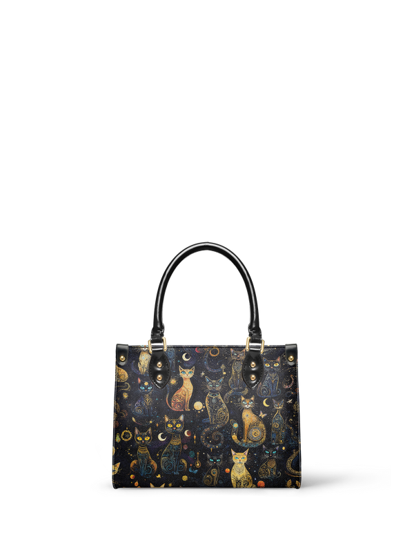 "Lunacat" - Yellow Interior - Small Leather Handbag