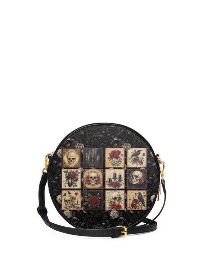 "Blacklitany" Circle Crossbody Bag