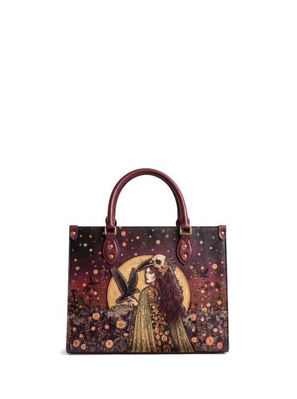 "Phantom Goddess" Applique Leather Handbag