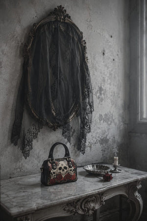 Skullette mini satchel still life