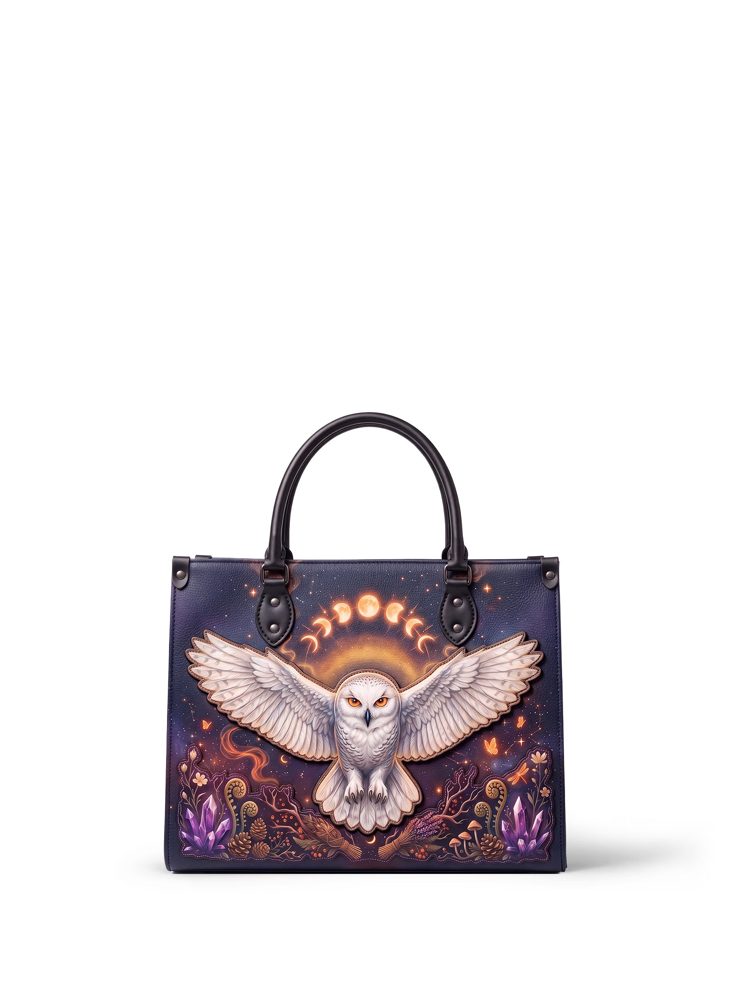 "Strixaria" Applique Leather Handbag