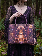 "Amethare" Applique Leather Handbag