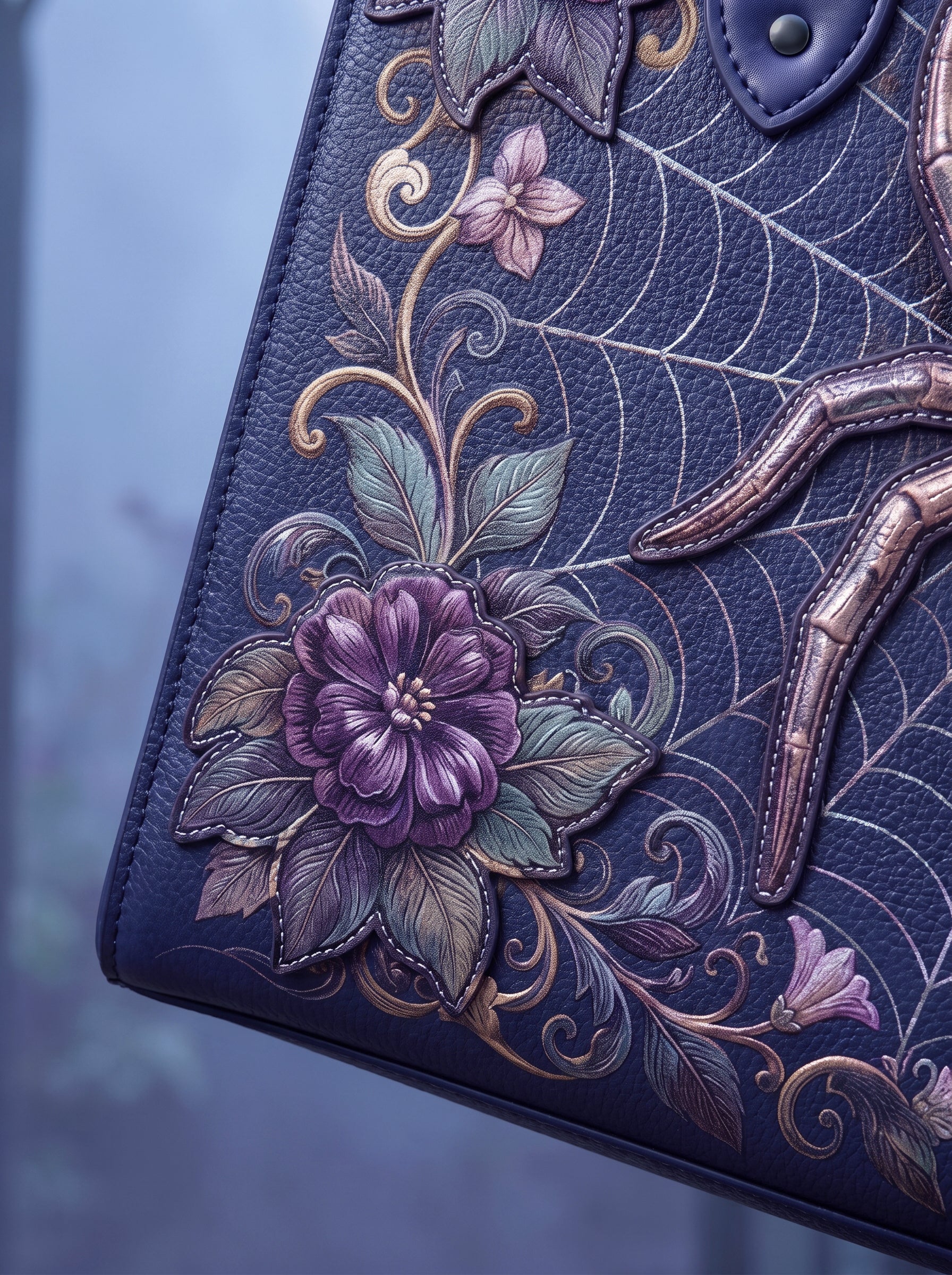 "Aranella" Applique Leather Handbag