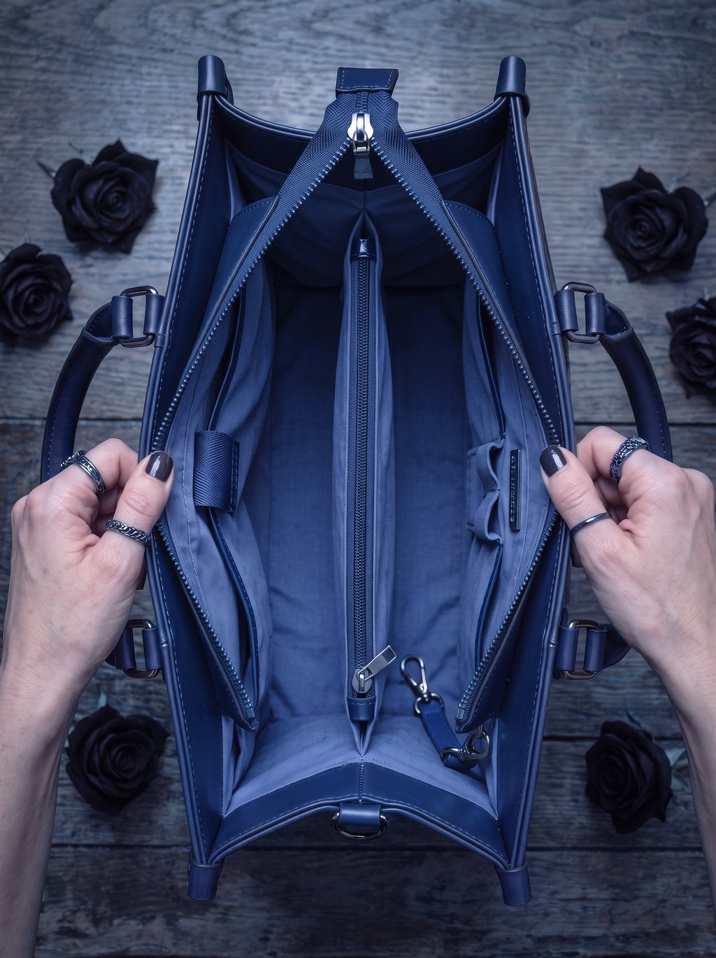 "Aranella" Applique Leather Handbag