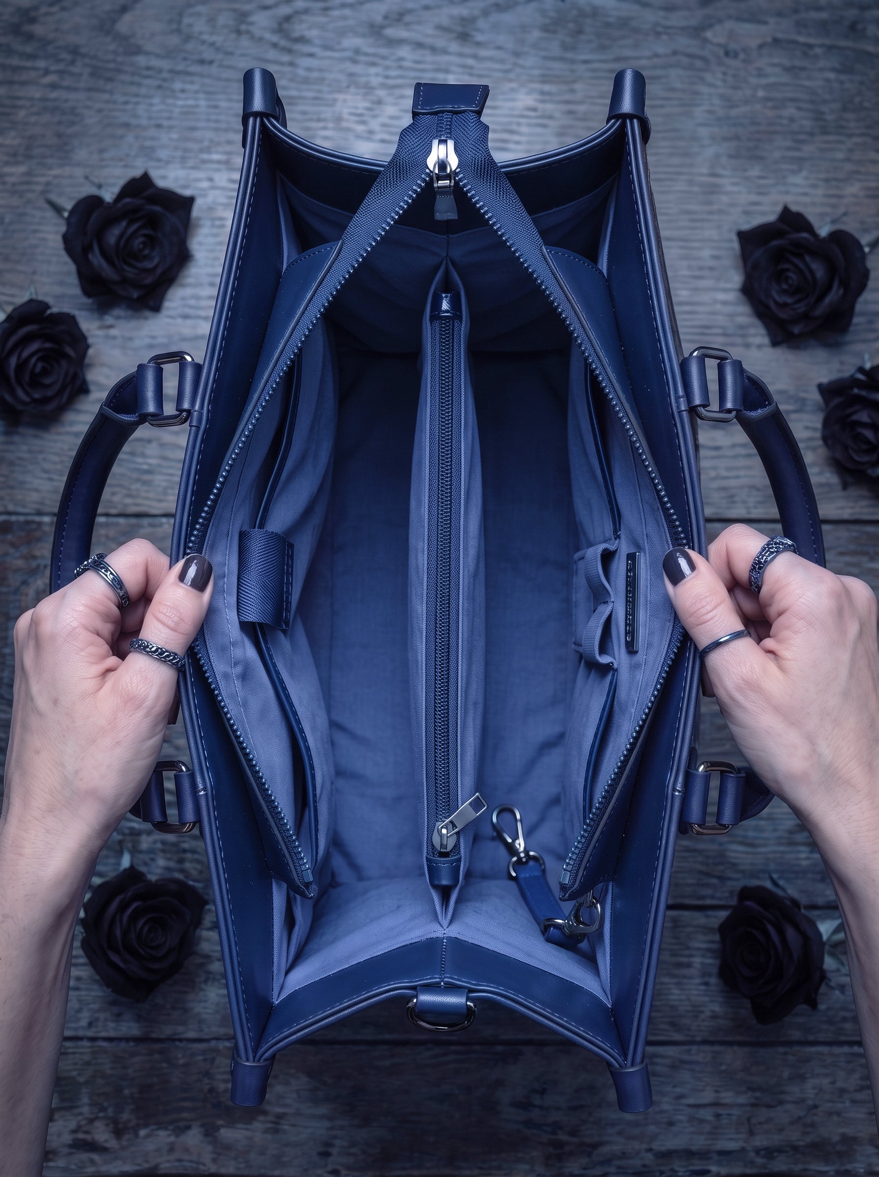 "Aranella" Applique Leather Handbag