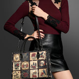 "Blacklitany" - Black Interior - Leather Handbag