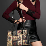 "Blacklitany" - Black Interior - Leather Handbag - 100.1 DEAL