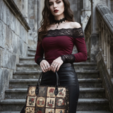 "Blacklitany" - Black Interior - Leather Handbag - 100.1 DEAL