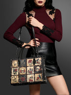 "Blacklitany" - Red Interior - Leather Handbag