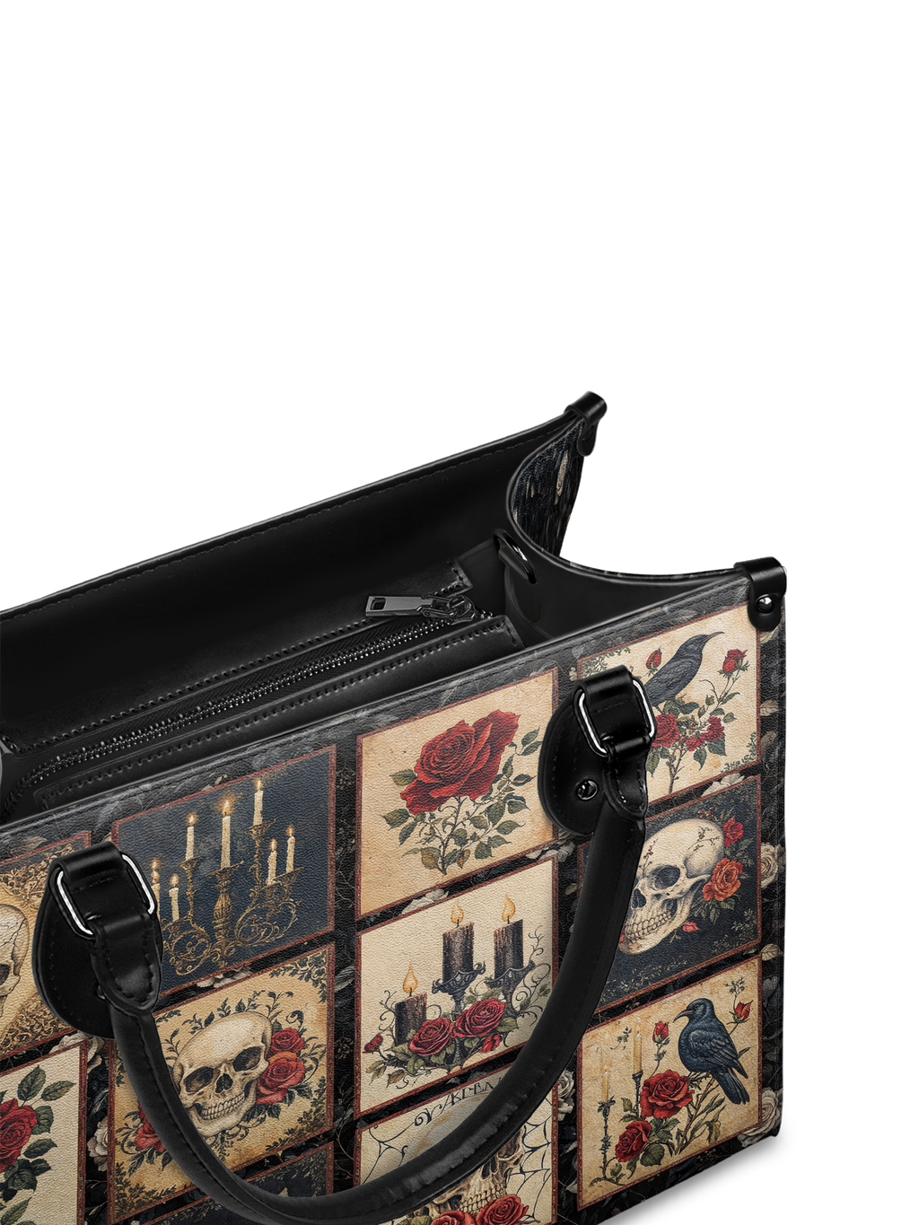 "Blacklitany" - Red Interior - Leather Handbag