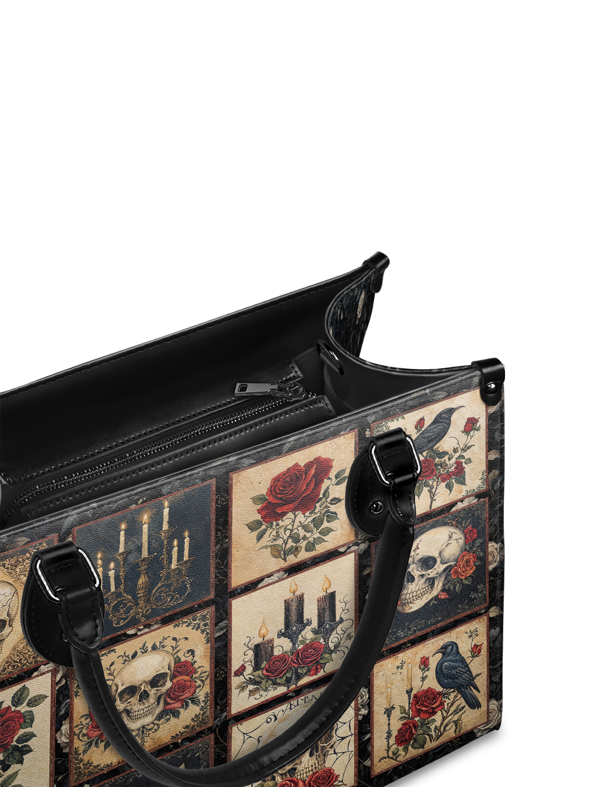 "Blacklitany" - Red Interior - Leather Handbag