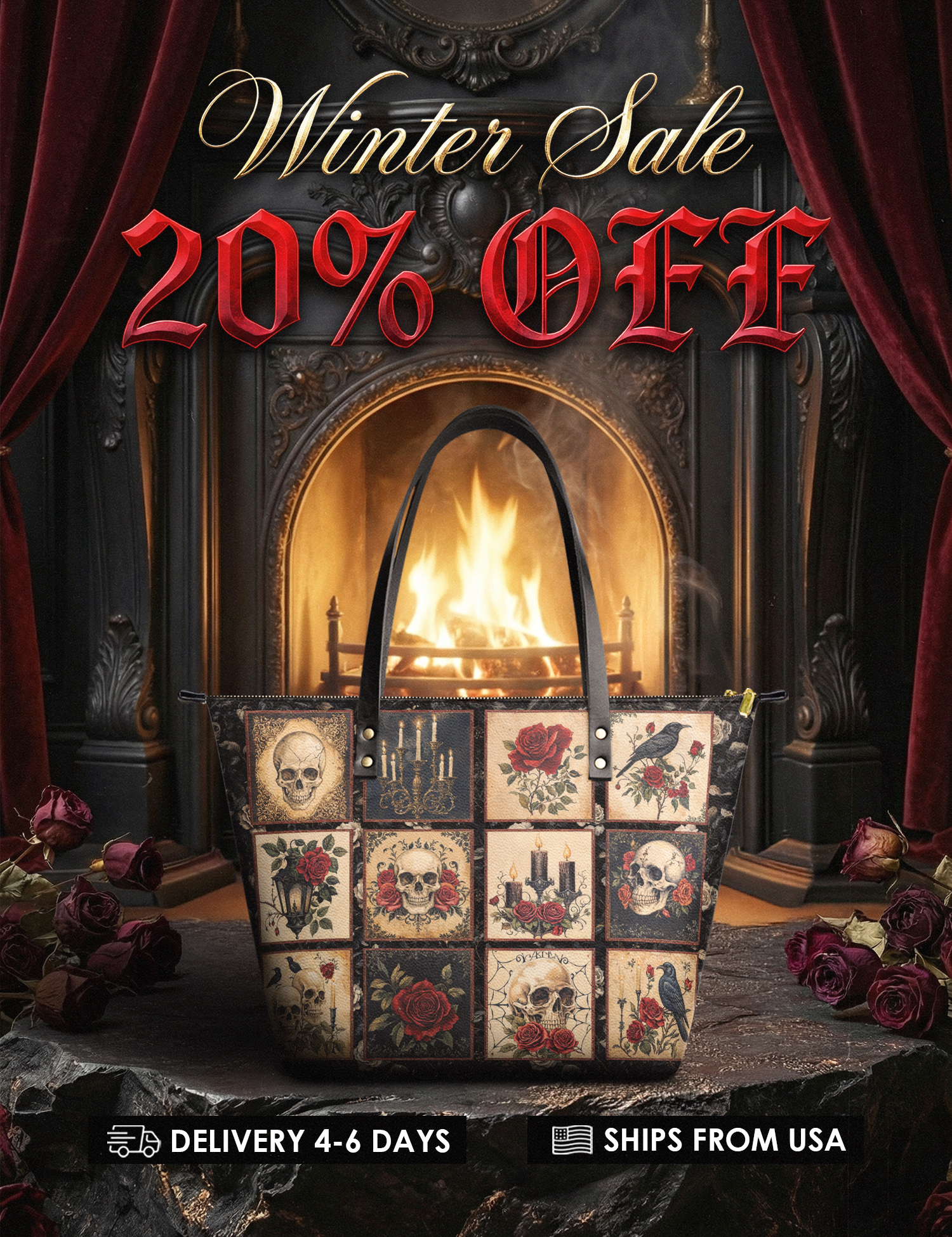 "Blacklitany" Leather Tote Bag Deal