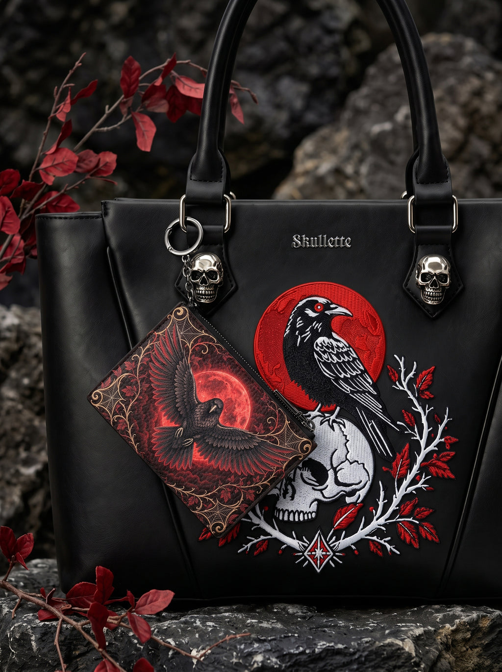 "Bloodfeather" - Black Interior - Keyring Wallet