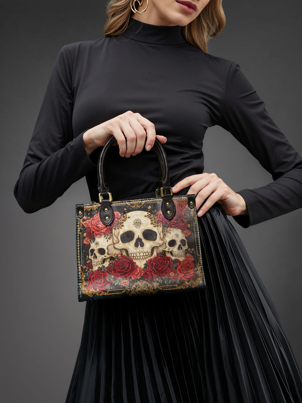 "Bloodrose" - Yellow Interior - Small Leather Handbag