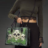 "Bloodrose" Poison Ivy - Black Interior - Leather Handbag Matching SANTA Combo