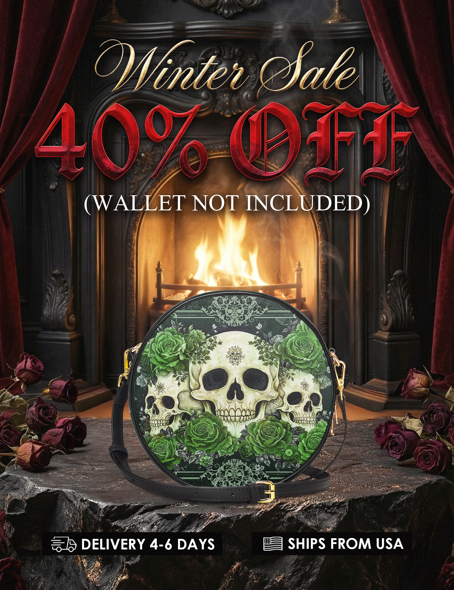 "Bloodrose" Poison Ivy Circle Crossbody Bag Deal