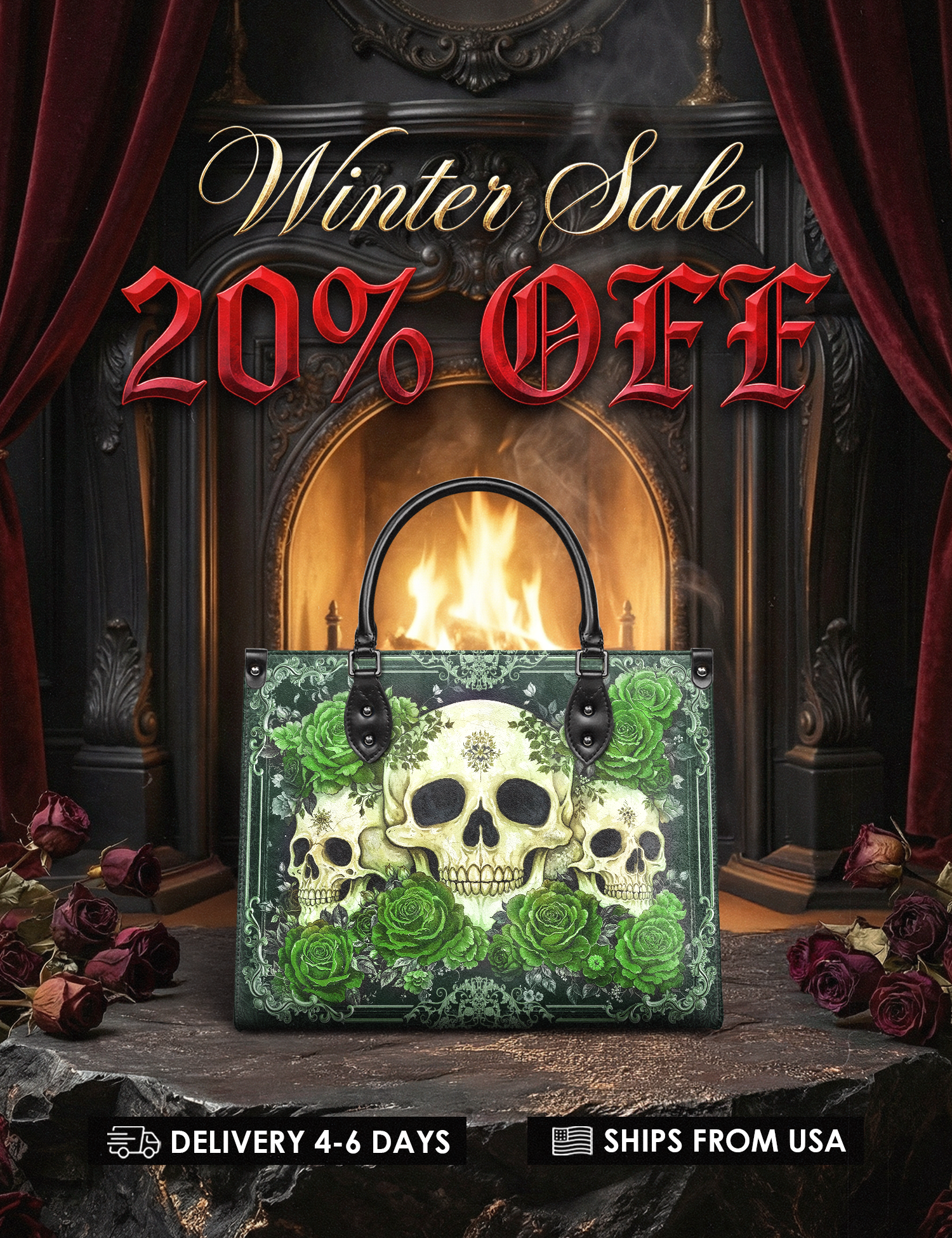 "Bloodrose" Poison Ivy Leather Handbag Deal