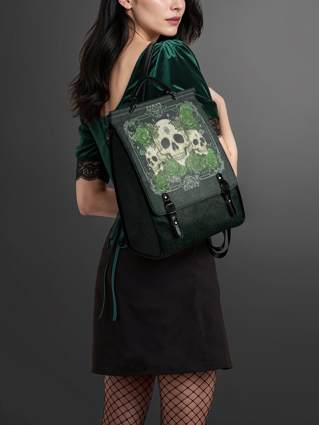 "Bloodrose" Poison Ivy Leather Backpack