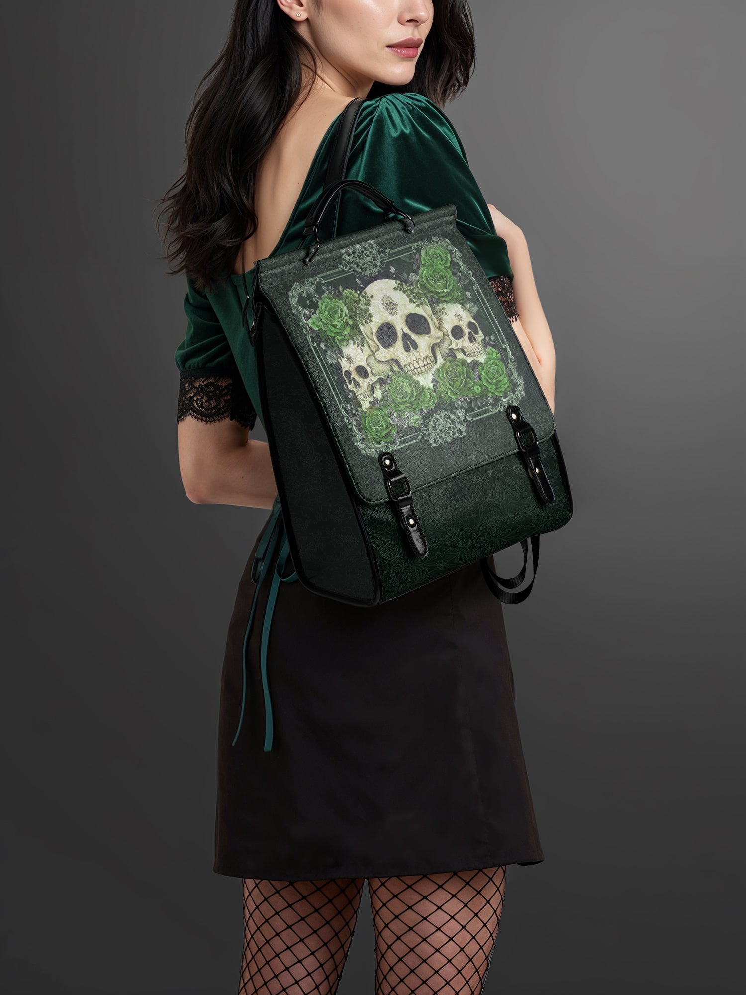 "Bloodrose" Poison Ivy Leather Backpack