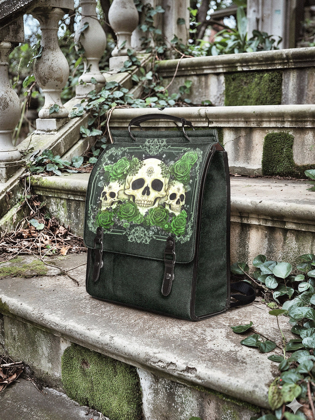"Bloodrose" Poison Ivy Leather Backpack