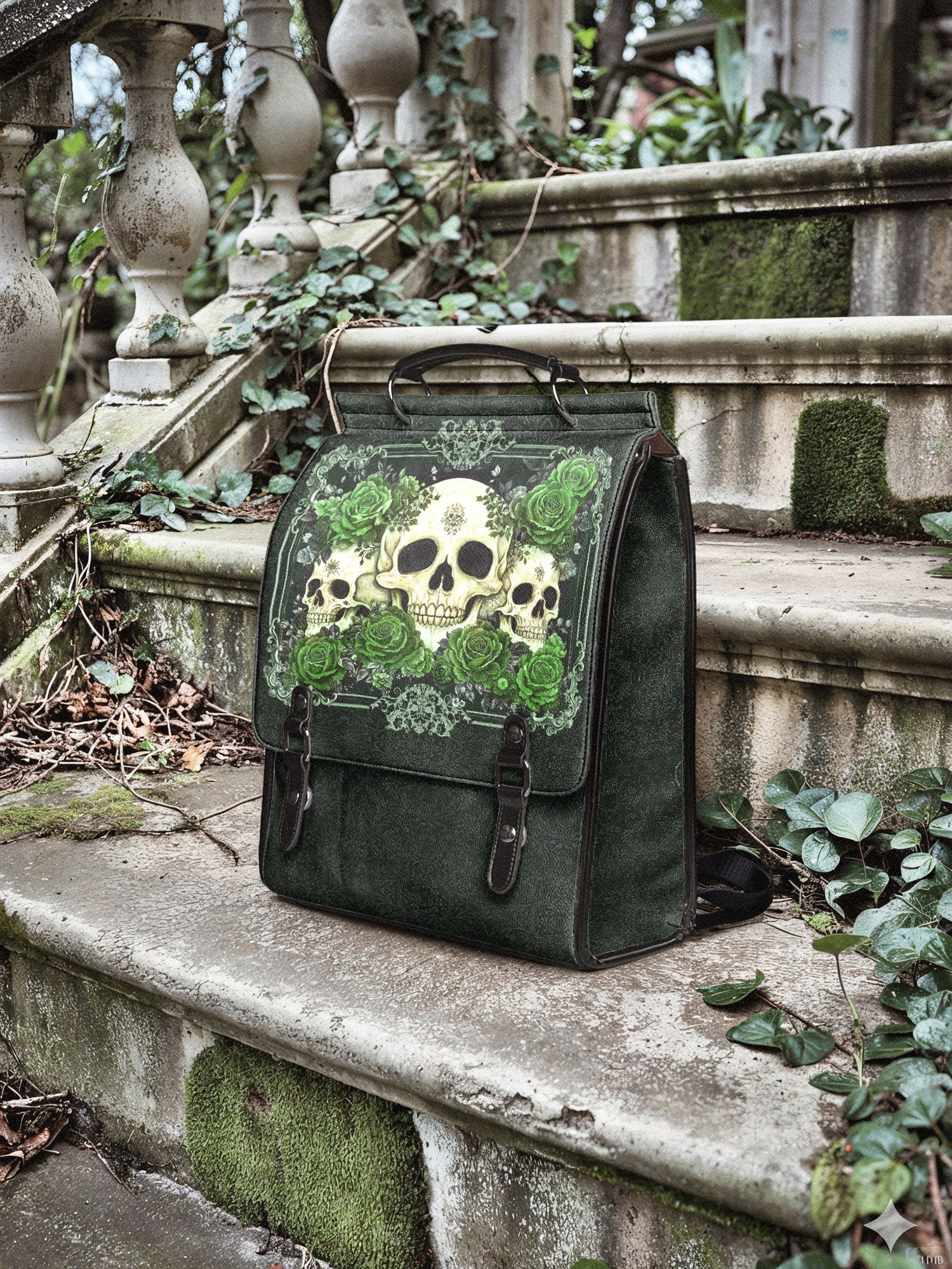 "Bloodrose" Poison Ivy Leather Backpack