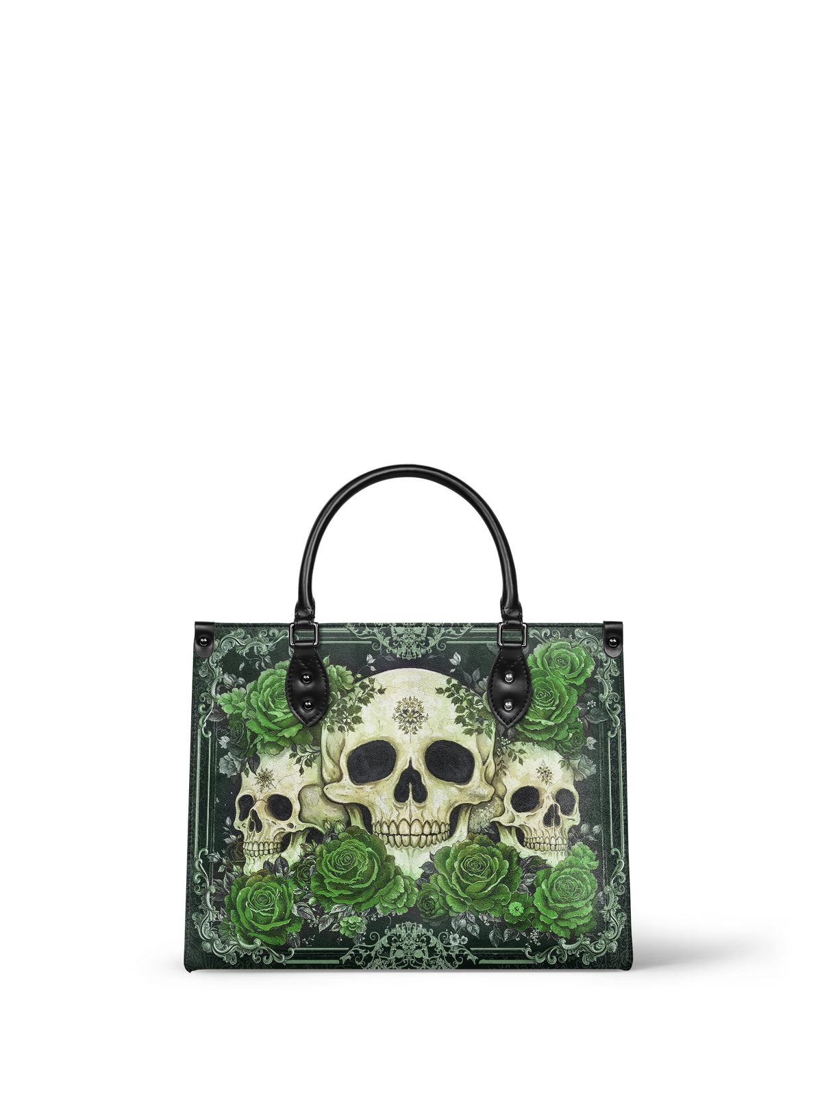 Bloodrose Poison Ivy - Black Interior - Leather Handbag - FALL CLEARANCE DEAL