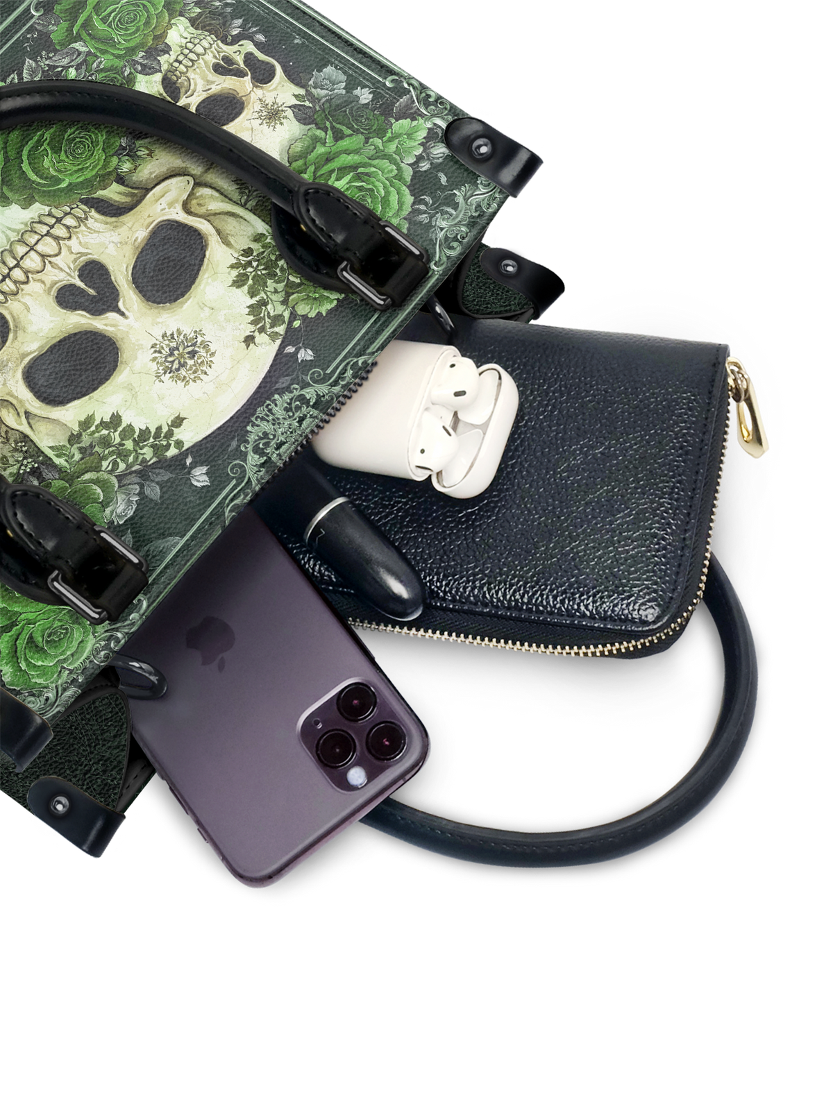 "Bloodrose" Poison Ivy - Black Interior - Small Leather Handbag - FALL CLEARANCE DEAL