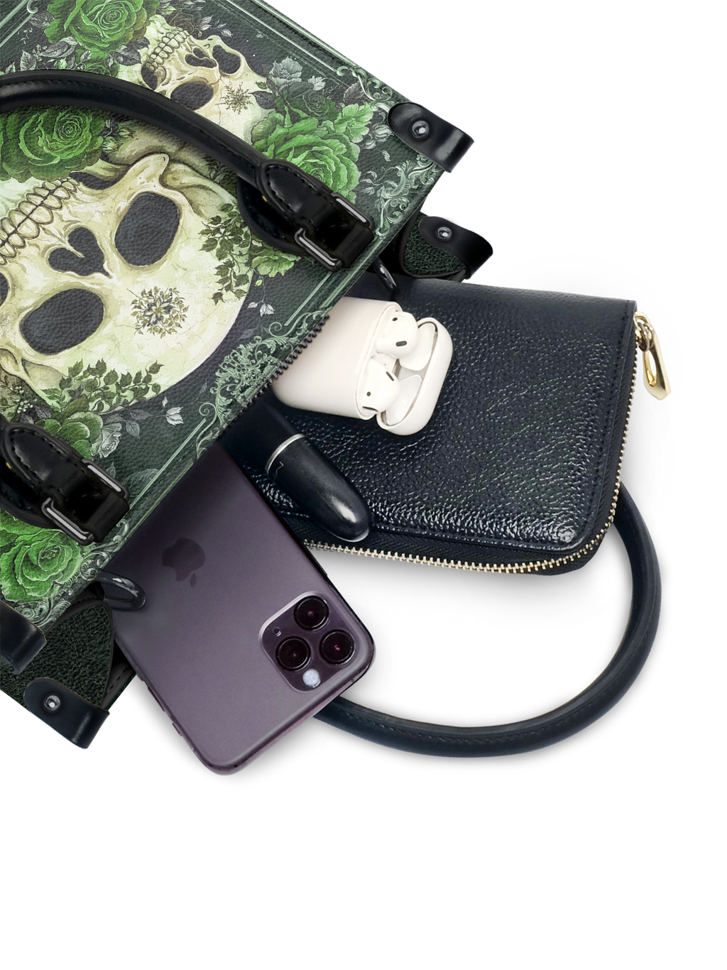 "Bloodrose" Poison Ivy - Black Interior - Small Leather Handbag