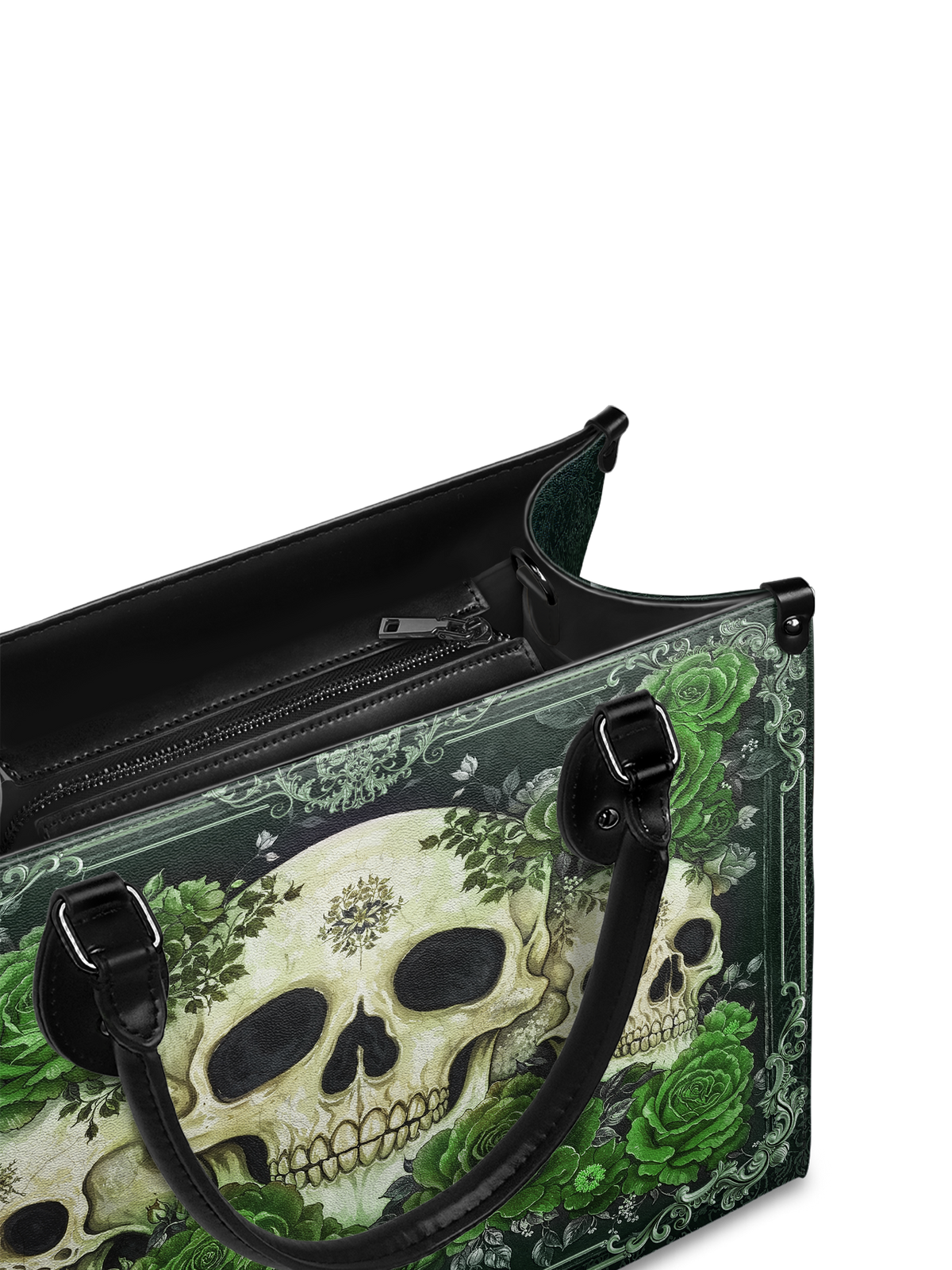 Bloodrose Poison Ivy - Black Interior - Leather Handbag - FALL CLEARANCE DEAL