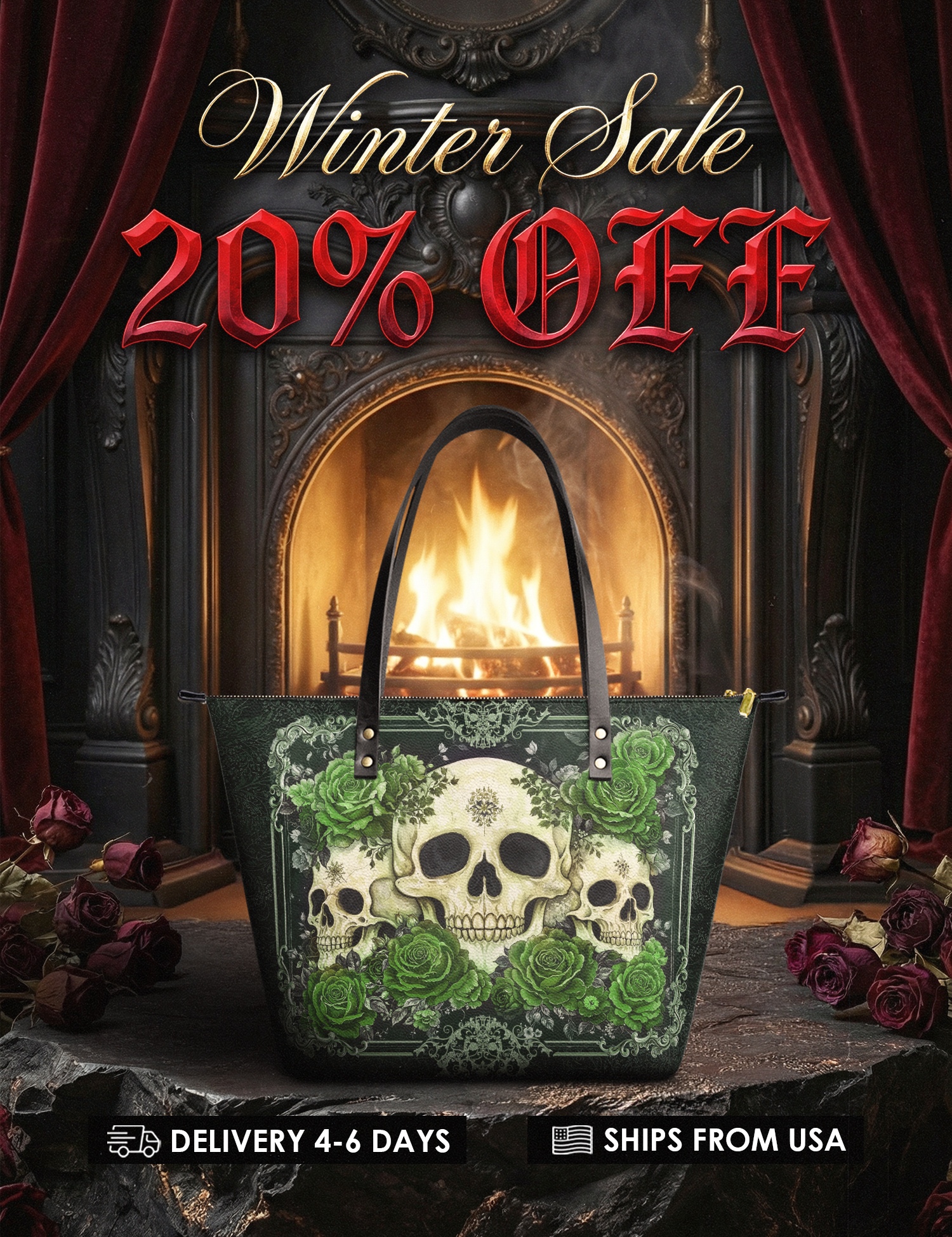 "Bloodrose" Poison Ivy Leather Tote Bag Deal