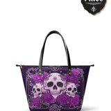 "Bloodrose" Poison Plum Leather Tote Bag