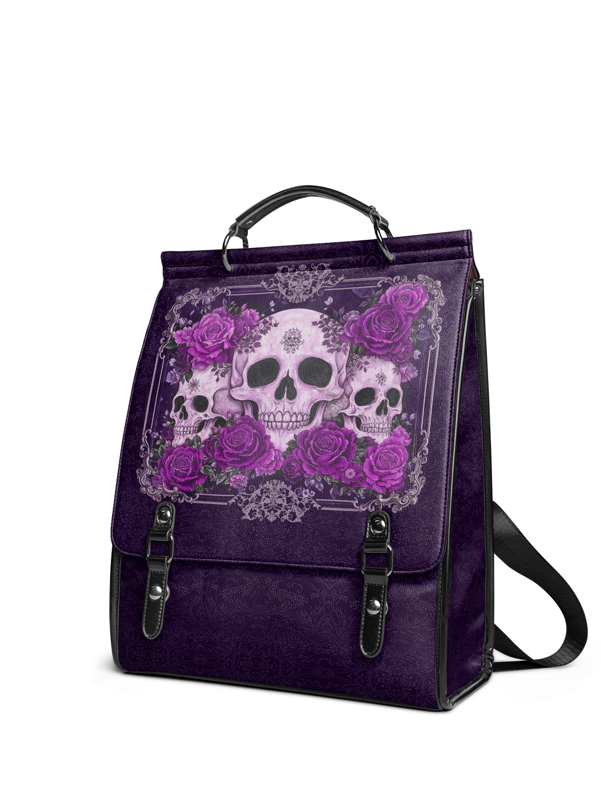"Bloodrose" Poison Plum Leather Backpack