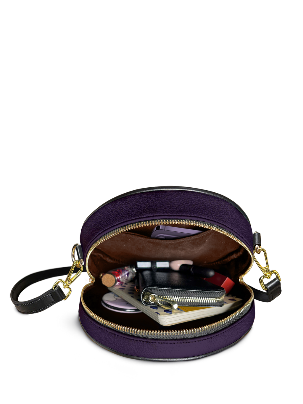 "Bloodrose" Poison Plum Circle Crossbody Bag