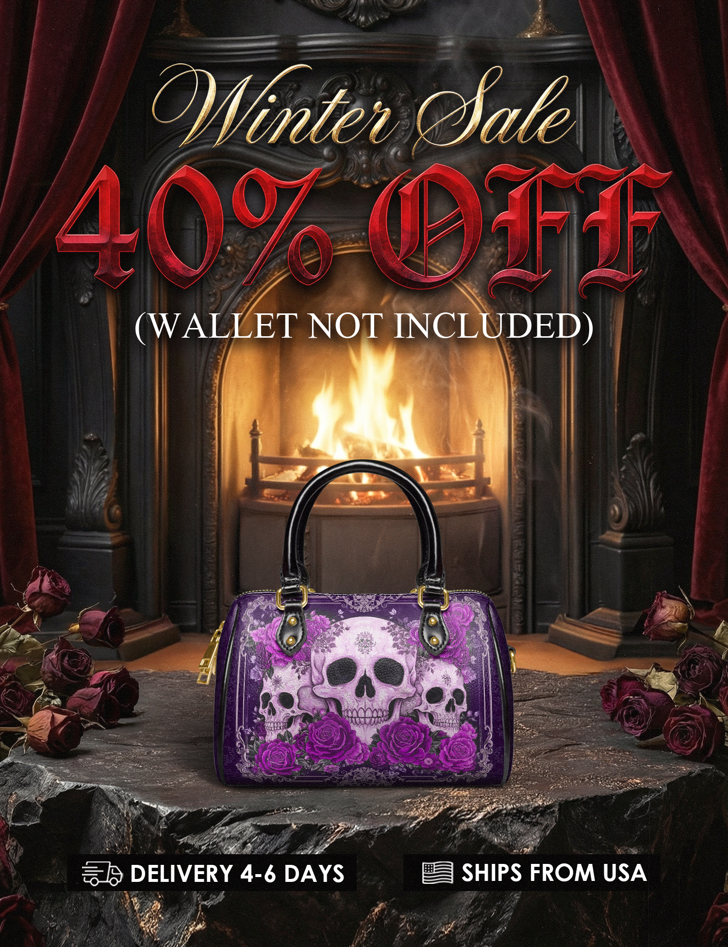 "Bloodrose" Poison Plum Mini Satchel Deal