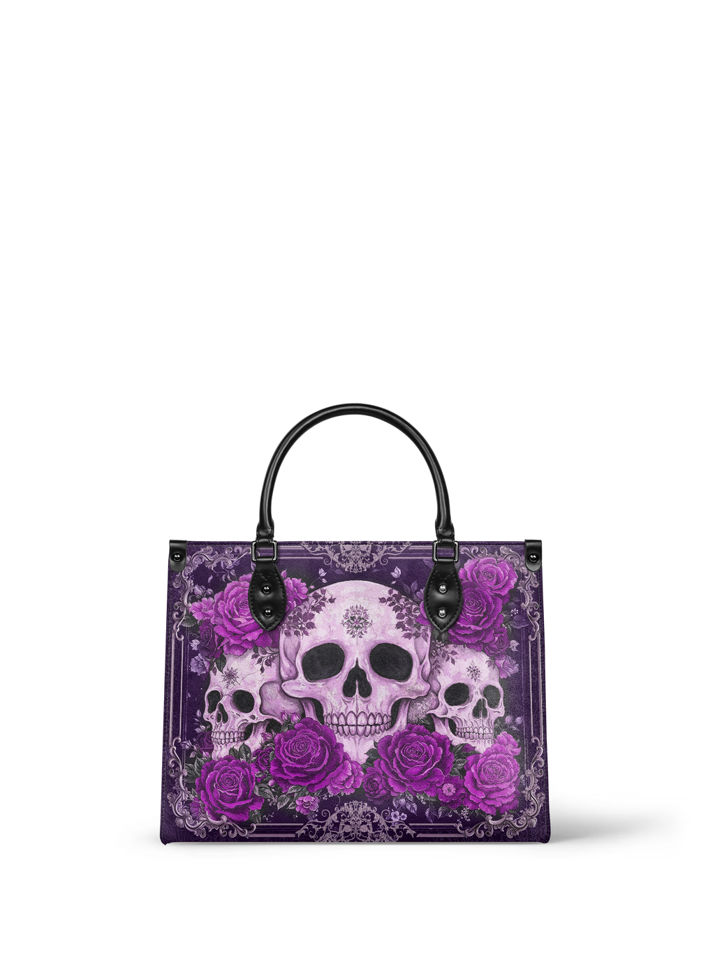 "Bloodrose" Poison Plum - Black Interior - Leather Handbag