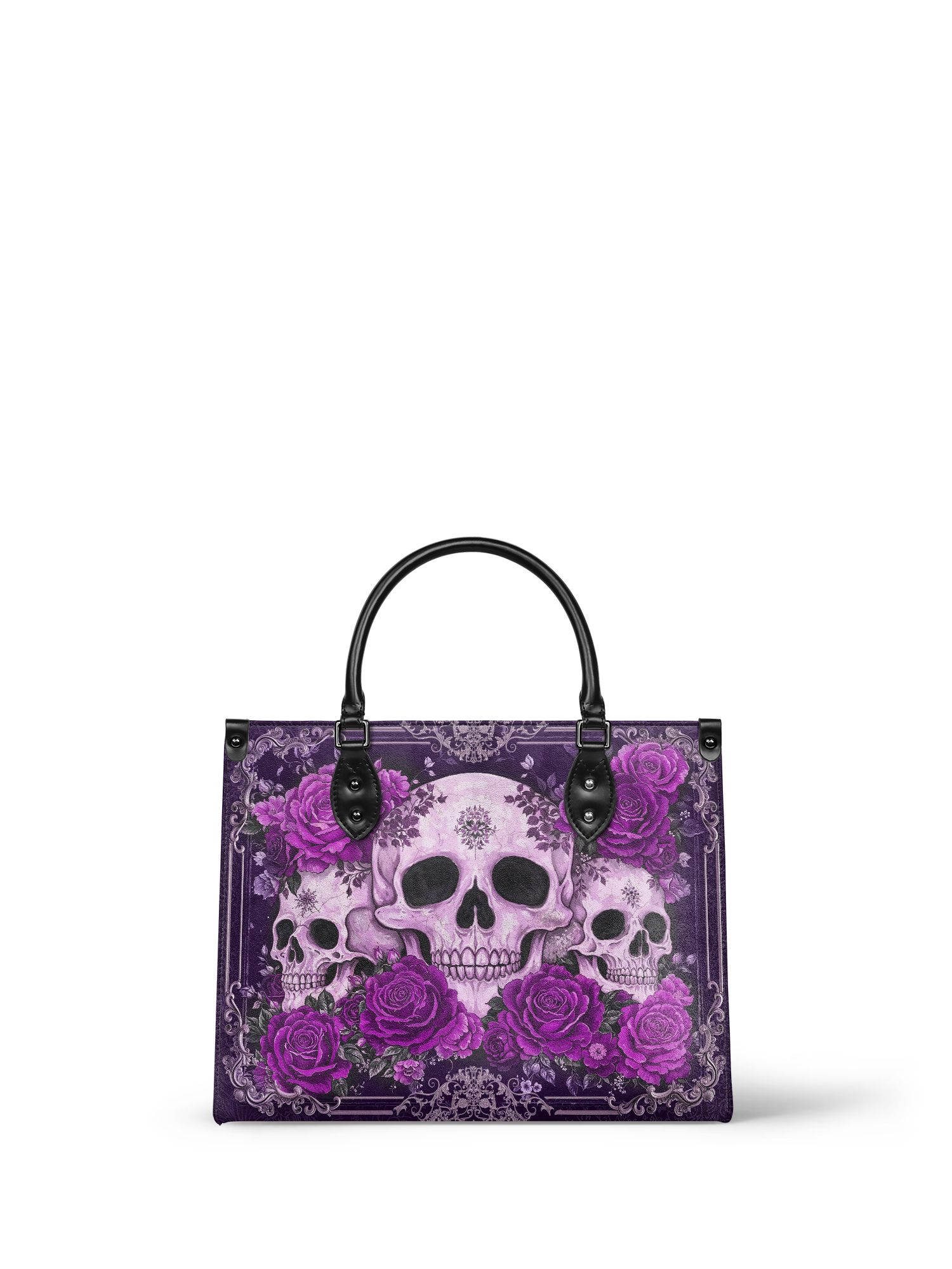 "Bloodrose" Poison Plum - Black Interior - Leather Handbag