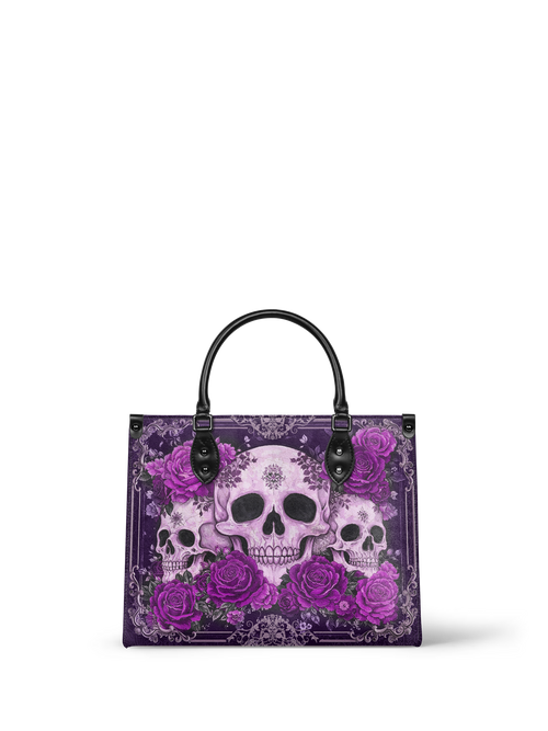 "Bloodrose" Poison Plum - Black Interior - Leather Handbag