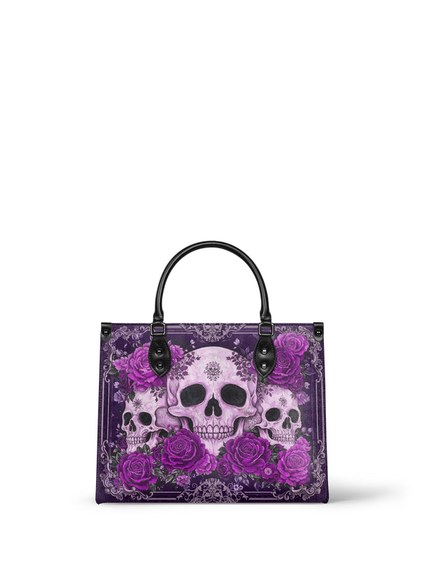 "Bloodrose" Poison Plum - Black Interior - Leather Handbag