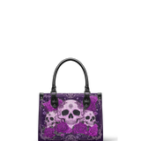 "Bloodrose" Poison Plum - Black Interior - Small Leather Handbag