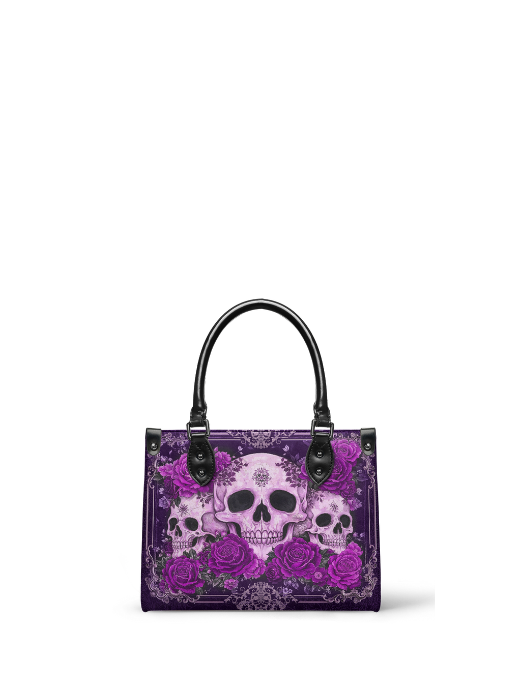 "Bloodrose" Poison Plum - Black Interior - Small Leather Handbag