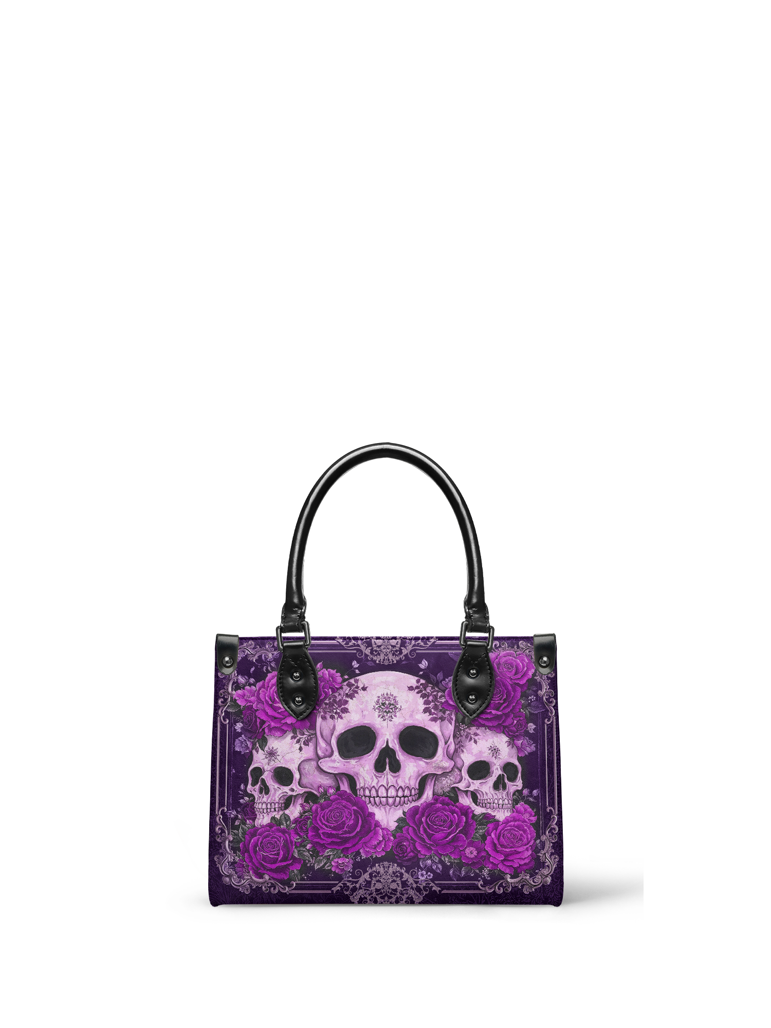 "Bloodrose" Poison Plum - Black Interior - Small Leather Handbag